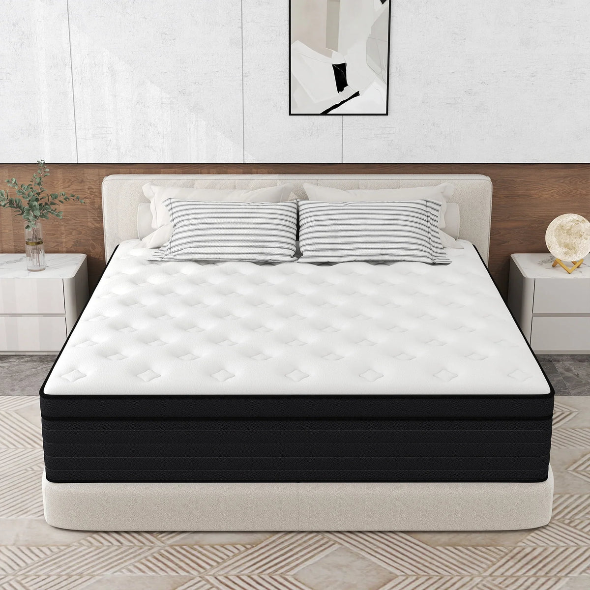CICIMLU 12 inch Queen Mattress,Gel Memory Foam & Spring Hybrid Medium Comfort Mattress in a Box,CertiPUR-US