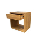 Solid Oak Scandinavian Floating Nightstand with Drawer - Stylish Bedroom Side Table