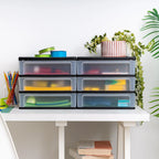 2-Pack 3-Drawer Plastic Desktop Organizer