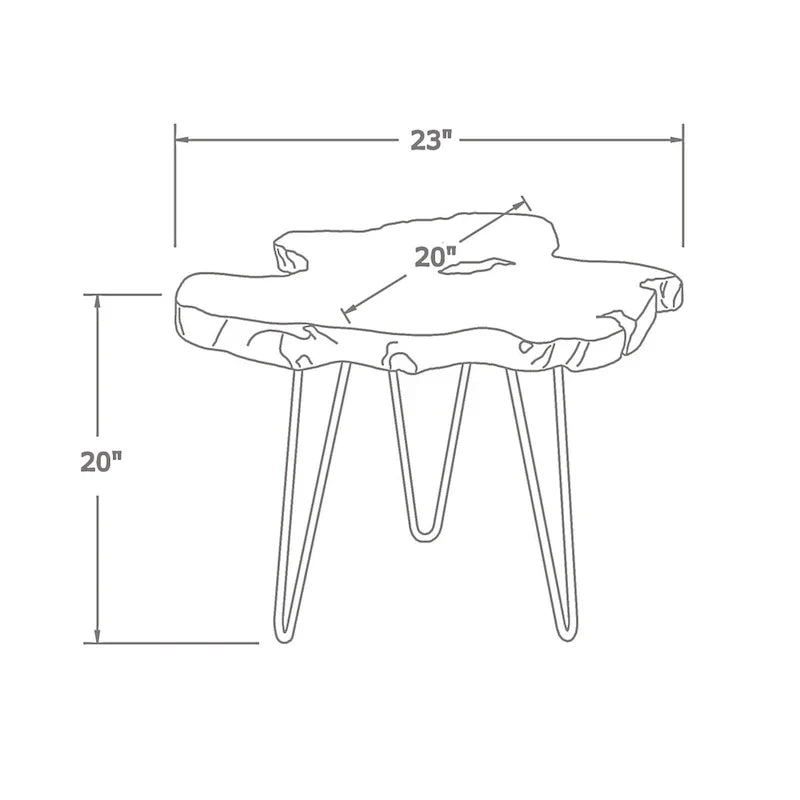 East at Main Live-Edge Teak Wood Table with Iron Legs