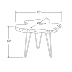 East at Main Live-Edge Teak Wood Table with Iron Legs