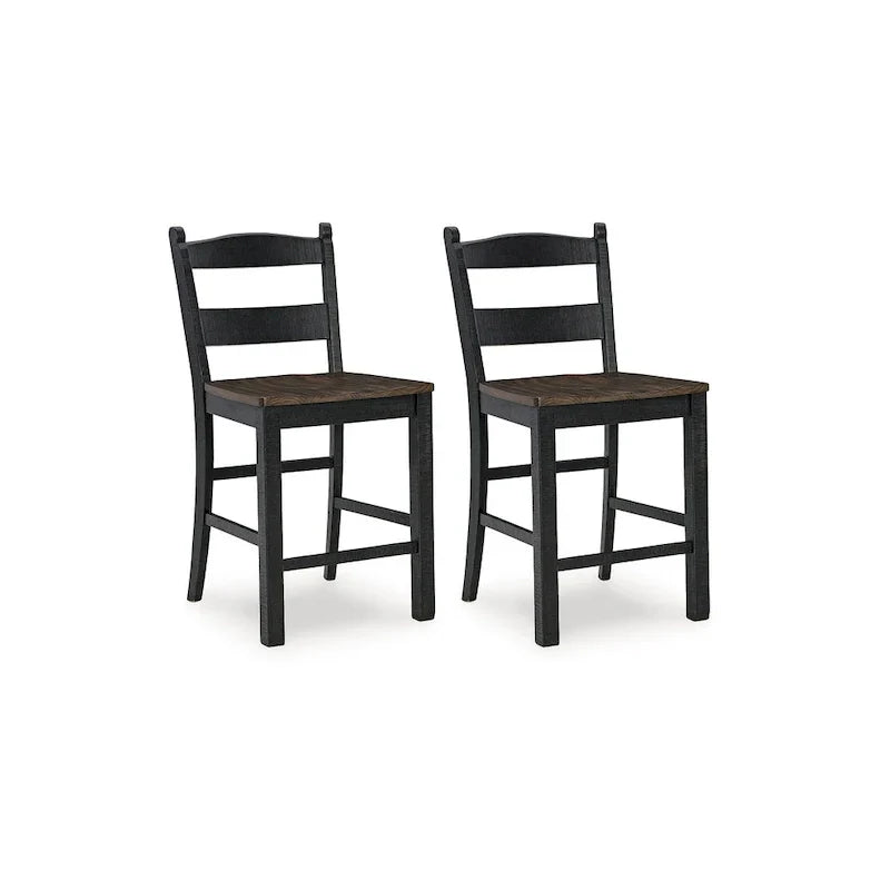 Signature Design by Ashley Valebeck Black and Brown Counter Height Barstool - Dimensions: 20W x 22D x 39H