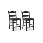 Signature Design by Ashley Valebeck Black and Brown Counter Height Barstool - Dimensions: 20W x 22D x 39H