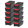Stack & Pull Storage Box - 5 QT | Black / 10 Pack