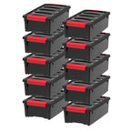 Stack & Pull Storage Box - 5 QT | Black / 10 Pack