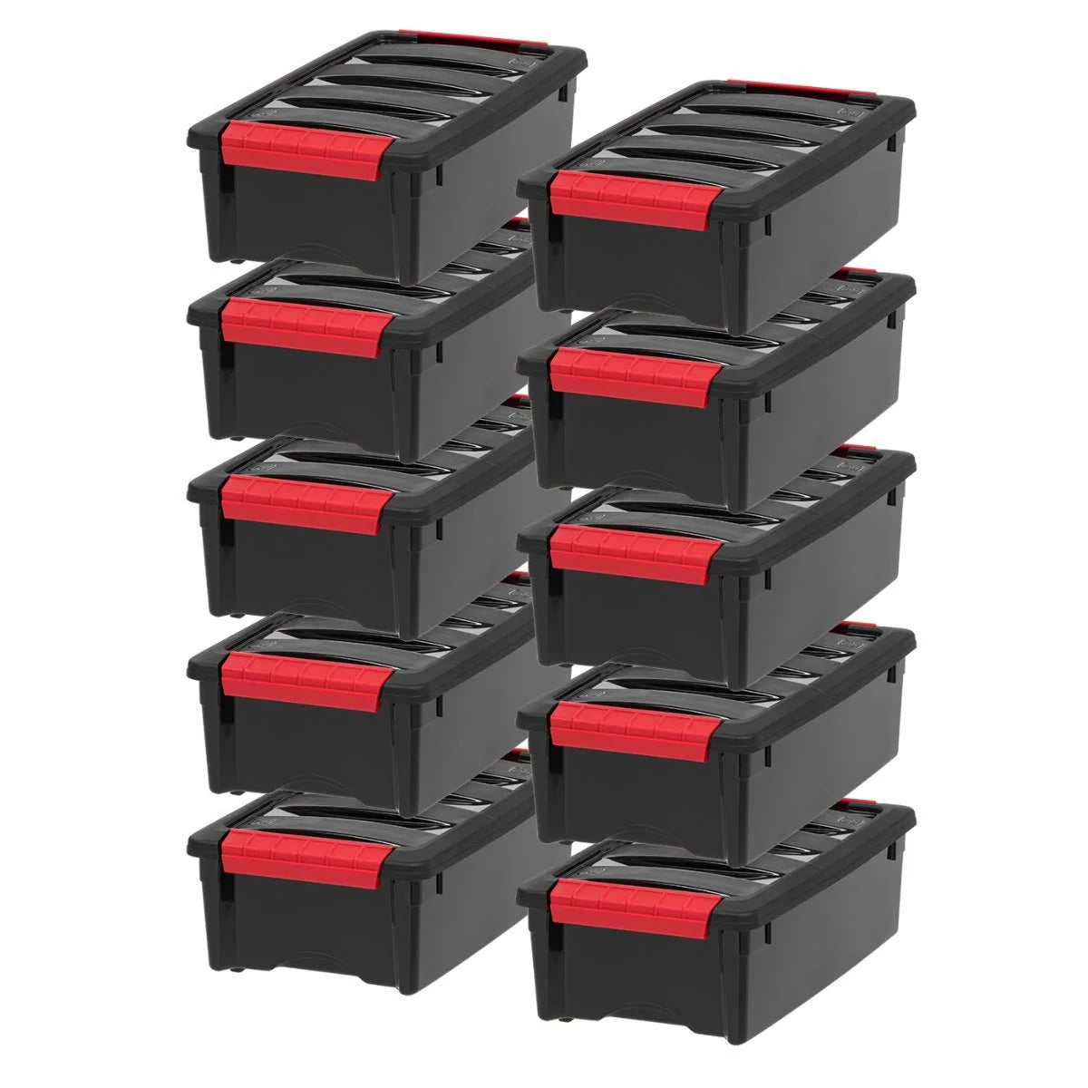 Stack & Pull Storage Box - 5 QT | Black / 10 Pack