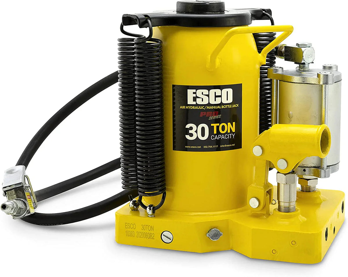ESCO 30 Ton Pro Series Air Hydraulic Bottle Jack – Heavy Duty Lifting for Automotive and Industrial Use