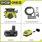 18V Cordless 6-Gallon Wet/Dry Vacuum Kit with Battery and Charger, P770KN