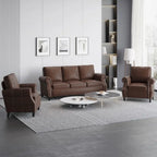Christopher Knight Home Dowd Faux Leather 3-Piece Club Chair and Sofa Set