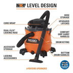 16-Gallon 6.5 Peak HP Wet/Dry Shop Vacuum, HD1600 - 6.5