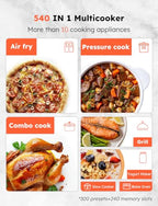 Nuwave Duet Air Fryer and Electric Pressure Cooker Combo with 2 Switchable Lids, 300 FoolProof One Touch Presets, Crisp&Tender Tech, 6QT Heavy duty Stainless Steel Pot, 15 Safety Features : Home & Kitchen