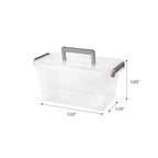 Medium Deep Modular Latching Box - Silver Handle, 6 Pack, Clear