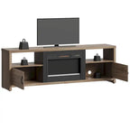 71-Inch TV Stand for 75-Inch TVs with LED Fireplace and Storage Cabinet