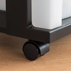 Medium 7-Drawer Storage Cart with Organizer Top, Black/Pearl