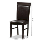 Modern Dark Brown Faux Leather Dining Chair Set by Baxton Studio