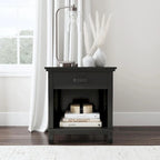 Homestyles Oak Park Black Wood Queen Bed and Nightstand Set - 2 Pieces