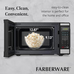 Farberware FMGZ09BKA 0.9 Cu. Ft. Microwave Oven, 900W, Digital Control, LED Display, 6 Cooking Presets, Black