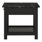 Denhour DH BASIC 4-Piece Open-Shelf Coffee Table Set with Drawer in Transitional Rubberwood