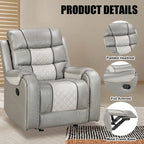 Spacious Faux Leather American-Style Recliner Chair for Living Room