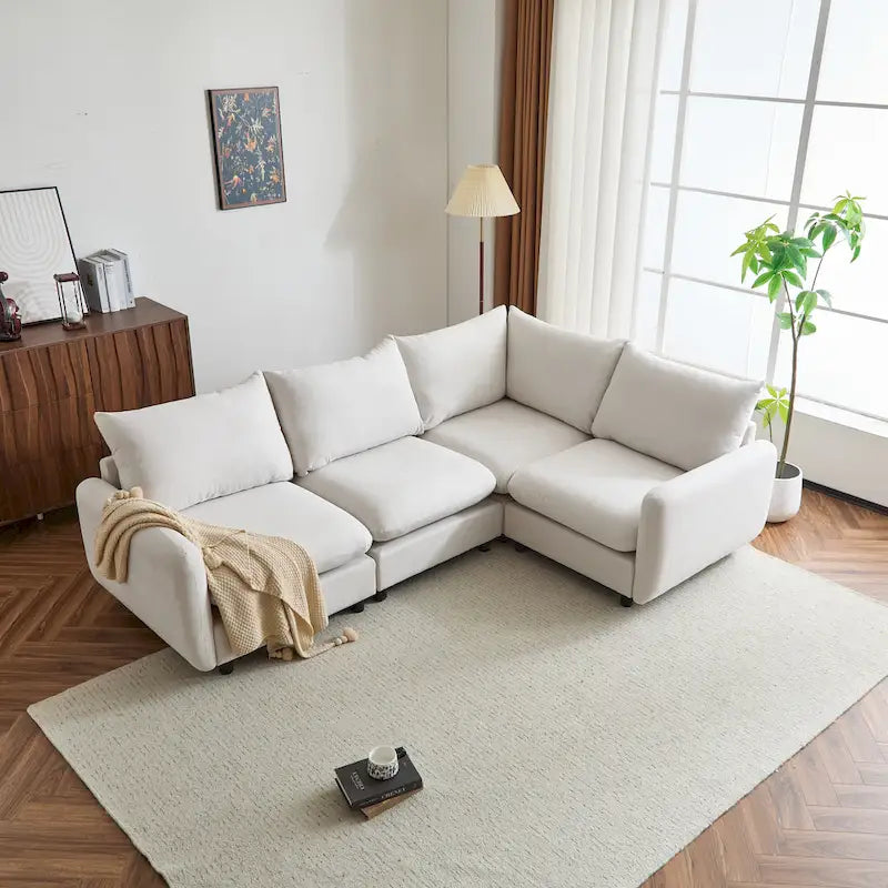 Oversized Modular Sectional Sofa with Plush Cushions and Flexible Layout