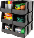 Stackable Storage Bins Open Front, 6 Pack