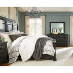 Roundhill Furniture Renova Vintage Black Wooden Bedroom Collection