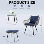 Ainfox 7 Pcs Outdoor Patio Furniture Sofa Set on Sale, Grey Rattan Grey Cushion