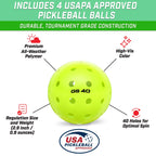 Wood Pickleball Paddle Set, 4-pk | Yellow Black