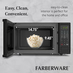 Farberware FMGZ09BKA 0.9 Cu. Ft. Microwave Oven, 900W, Digital Control, LED Display, 6 Cooking Presets, Black