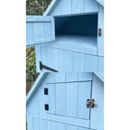 Hanover Sturdy Durable Waterproof Wood Outdoor Vertical Storage Shed, 70.40"x 30.30"x21.30", Blue