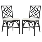 Set of 2 SAFAVIEH Maye Rattan Accent Chairs with Cushions - Dimensions: 18.5" W x 20.9" L x 35.8" H