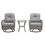 3 Pieces Outdoor Swivel Rocker Patio Chairs, 360 Degree Rocking Patio Conversation Set