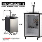 170L Dual-Tap Stainless Steel Kegerator with Drip Tray
