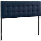 Hixson Elegant Dark Blue Fabric King Size Headboard