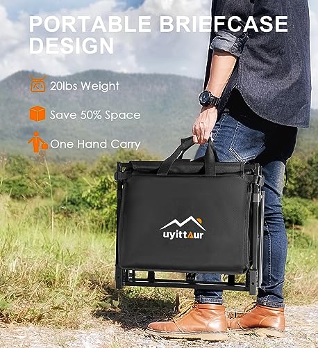 Uyittour Collapsible Wagon Cart Heavy Duty Foldable, Utility Grocery Wagon for Camping Sports Shopping