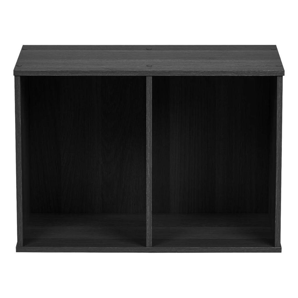 2-Tier Wood Storage Shelf, Black
