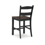 Signature Design by Ashley Valebeck Black and Brown Counter Height Barstool - Dimensions: 20W x 22D x 39H