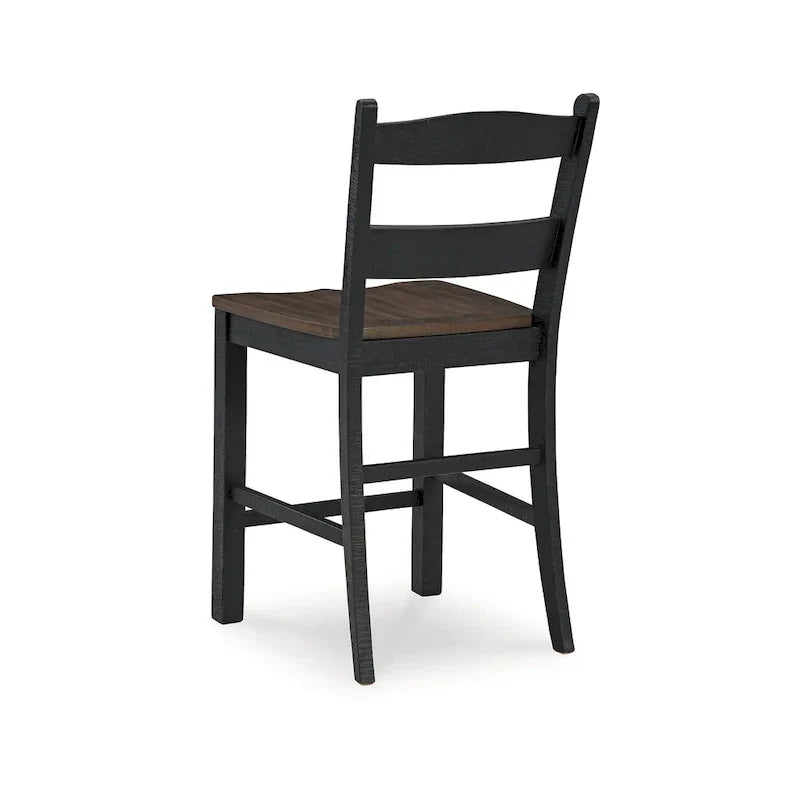 Signature Design by Ashley Valebeck Black and Brown Counter Height Barstool - Dimensions: 20W x 22D x 39H