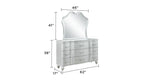 Eros King 4PC Bedroom Set with Manufactured Wood & Tufted Detailing in Silver