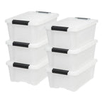 Stack & Pull Storage Box - 12 QT, 6 Pack, Pearl