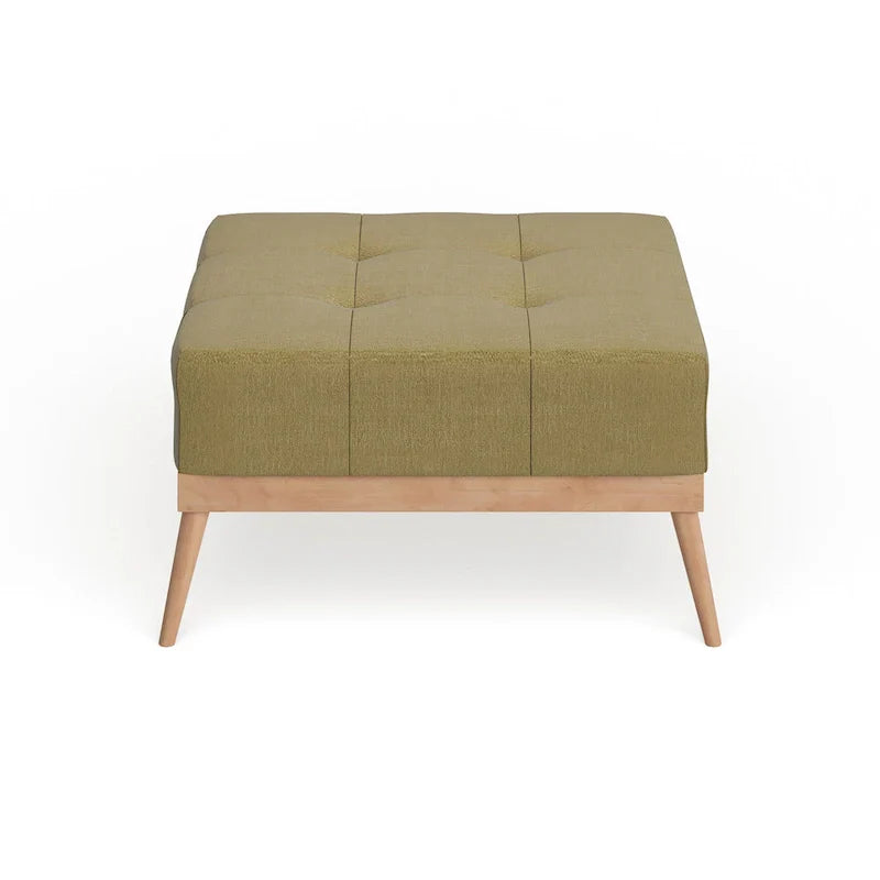 Christopher Knight Home Carson Lund Mid-Century Tufted Fabric Square Ottoman