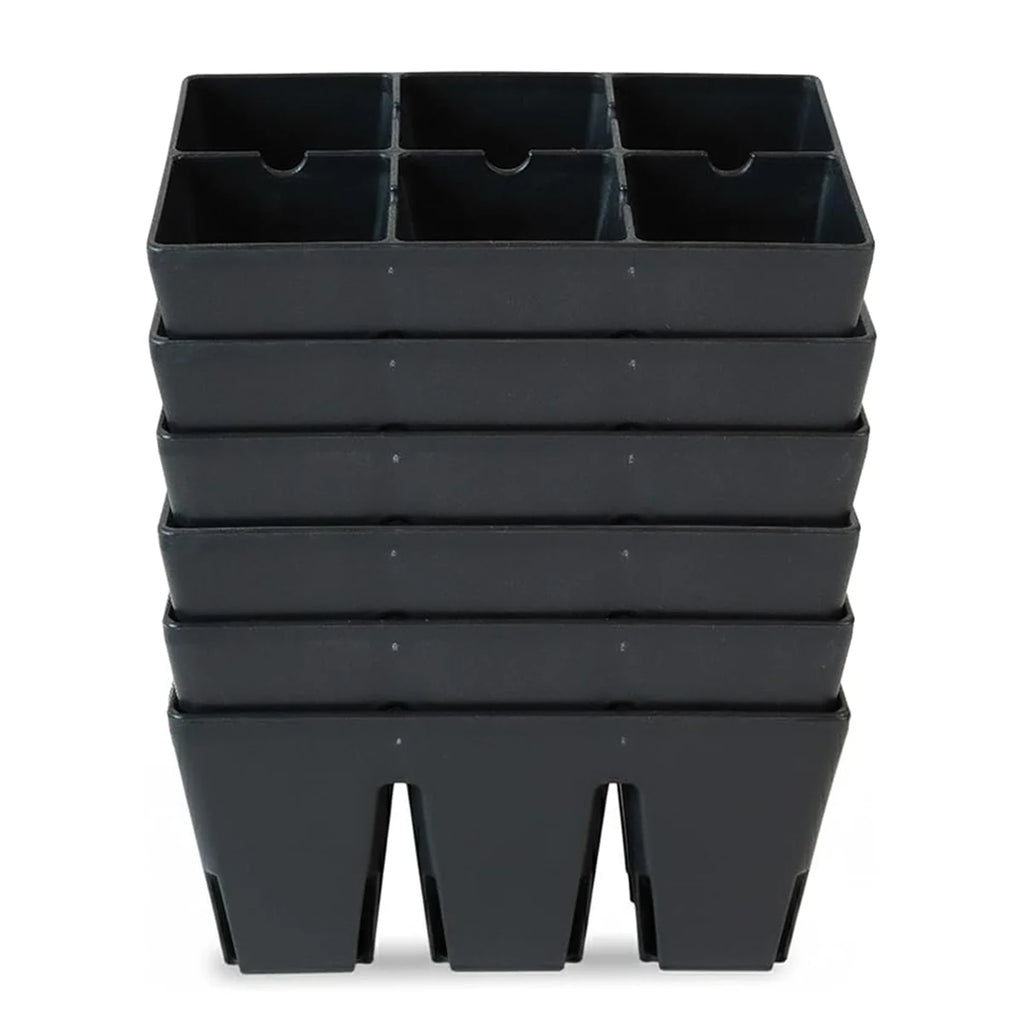 Epic 6-Cell Seed Starting Trays | 6 Trays / Black