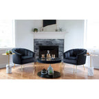 Randolf Velvet Accent Chair in Silver Orchid