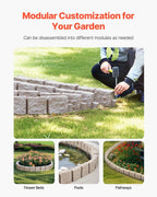 Fake Stone Landscape Edging 46.8x3.9 in Lawn Edging Border Fade - Resistant No Dig