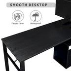 Modern Computer Desk with 5-Tier Shelves – Space-Saving Rotatable Workstation