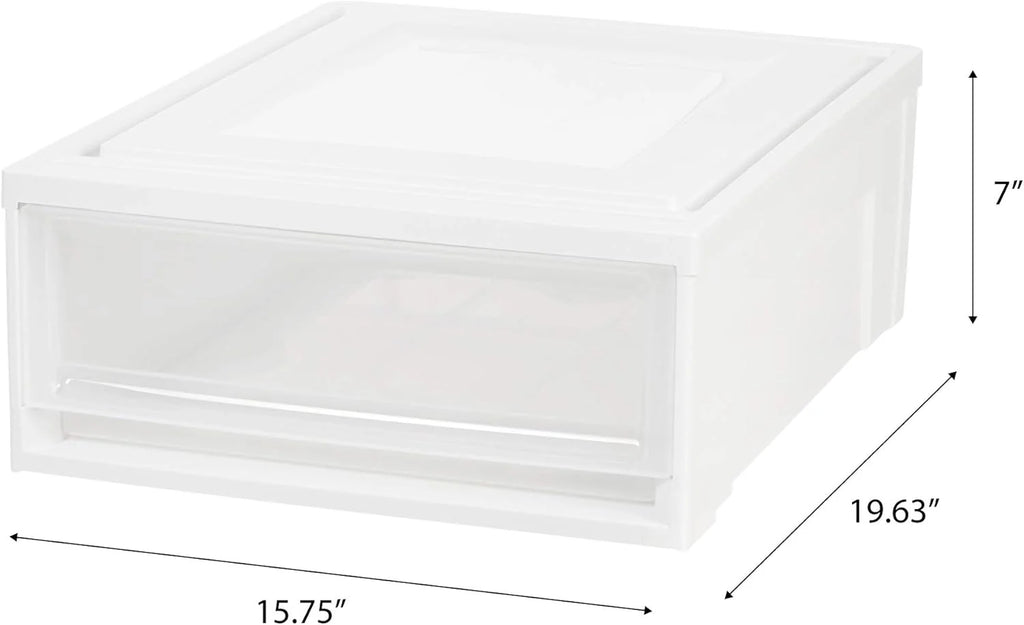 22 Qt Under Bed Storage Drawer, 4 Pack, White