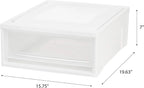 22 Qt Under Bed Storage Drawer, 4 Pack, White