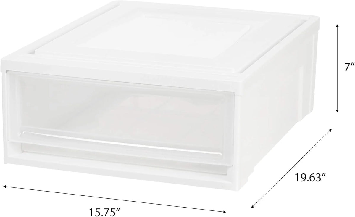 22 Qt Under Bed Storage Drawer, 4 Pack, White