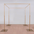 Efavormart 10ft | 4 Post Gold Metal DIY Photography Backdrop Stand, Wedding Arch Canopy Tent