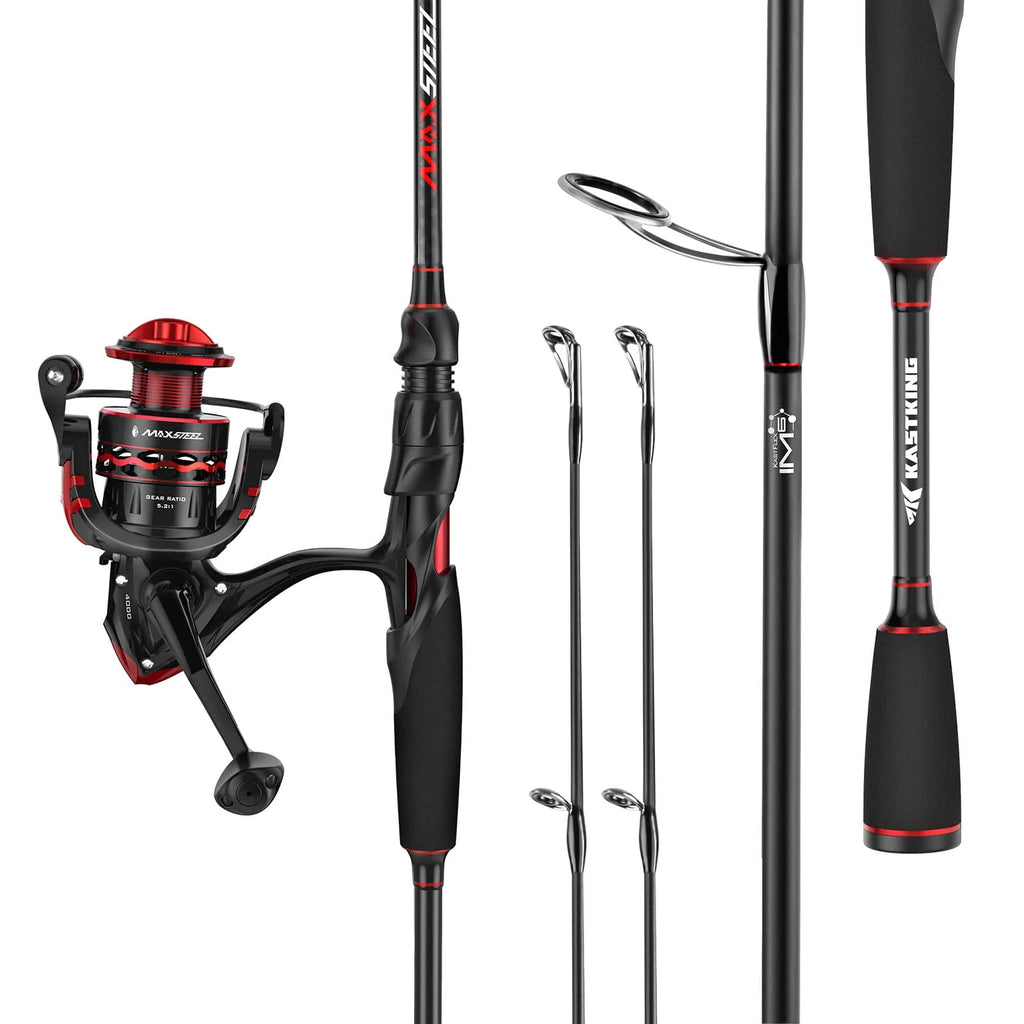 KastKing MaxSteel Twin-Tip Spinning Rod and Reel Combo | 2000 / 6'0" / Medium / Fast